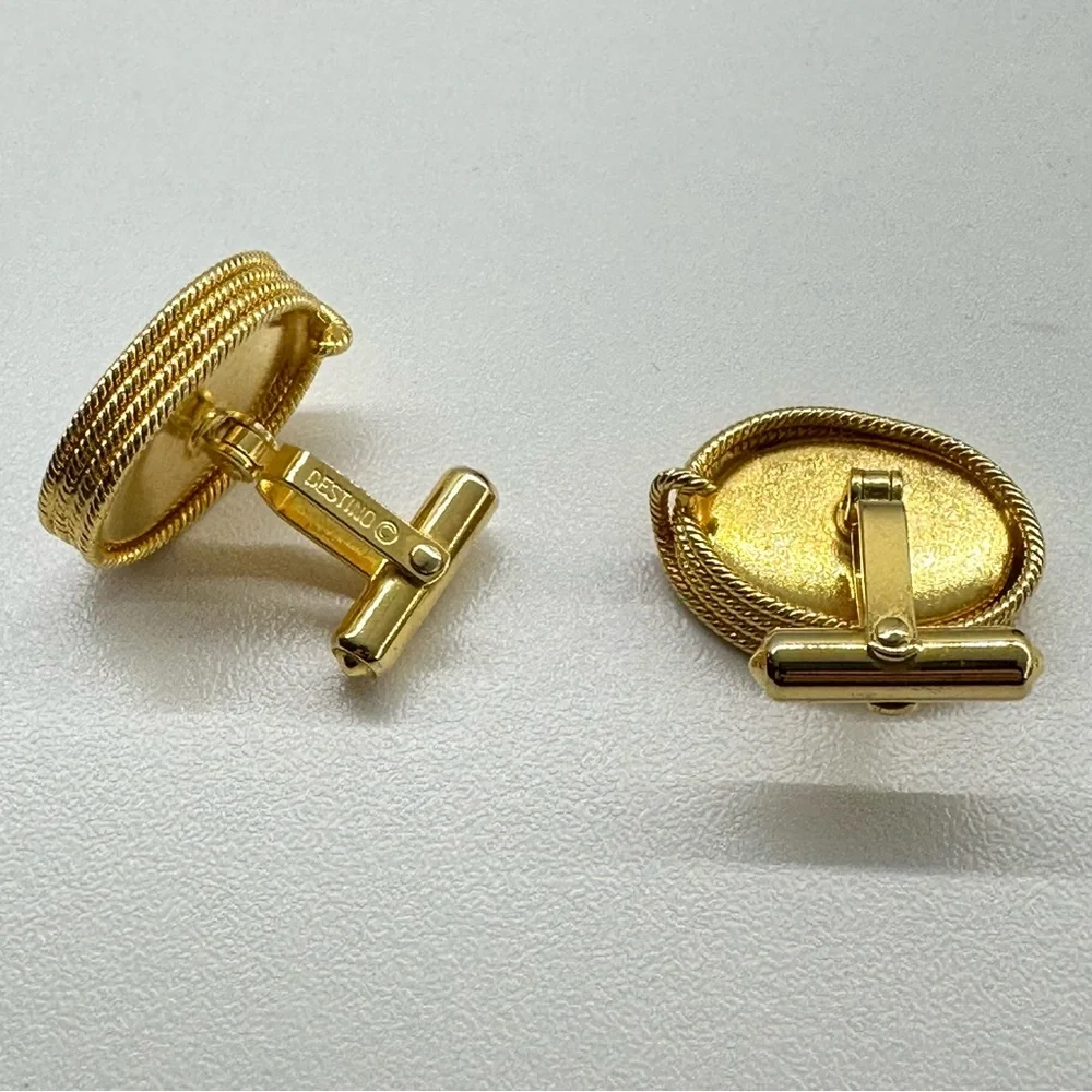 Destino Vintage Green Jasper Cuff Links